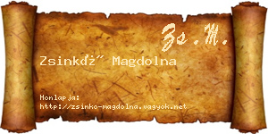 Zsinkó Magdolna névjegykártya